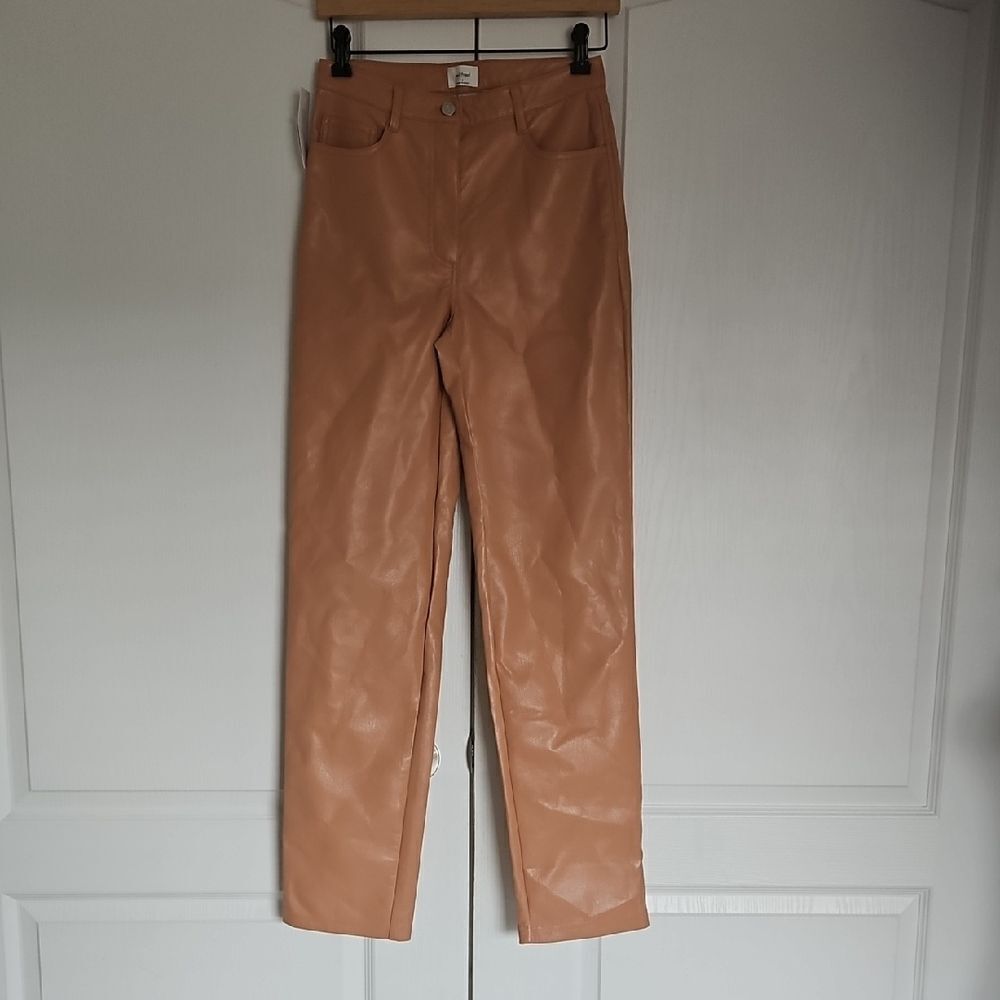 Wilfred Camel Faux Leather Pants